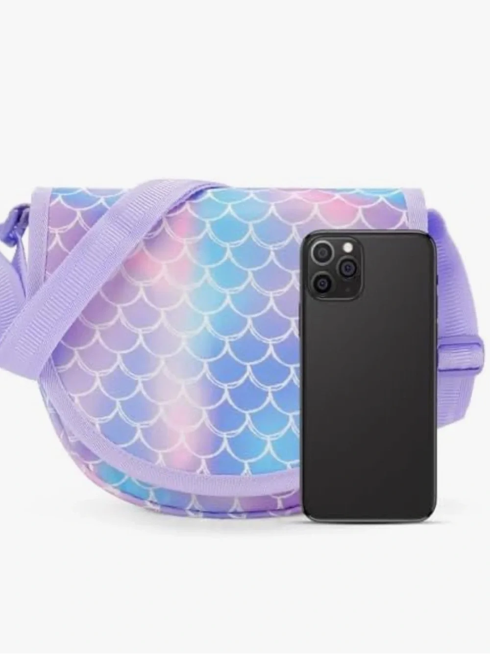 NWT Pastel Mermaid Scale Crossbody Bag - Lavender Blue Pink